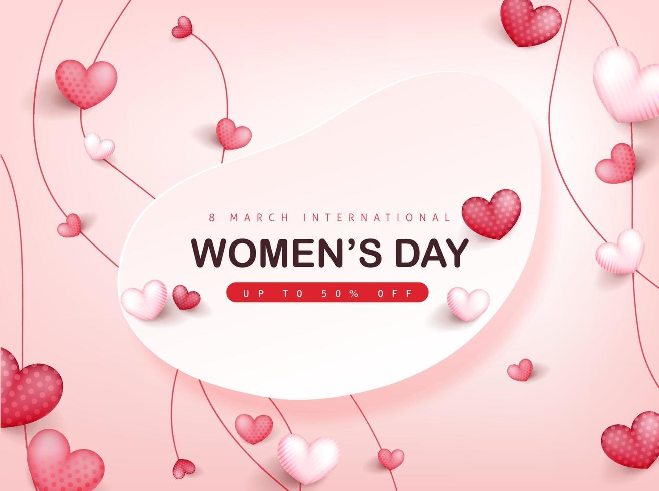 International women's Day greeting card banner template. vector