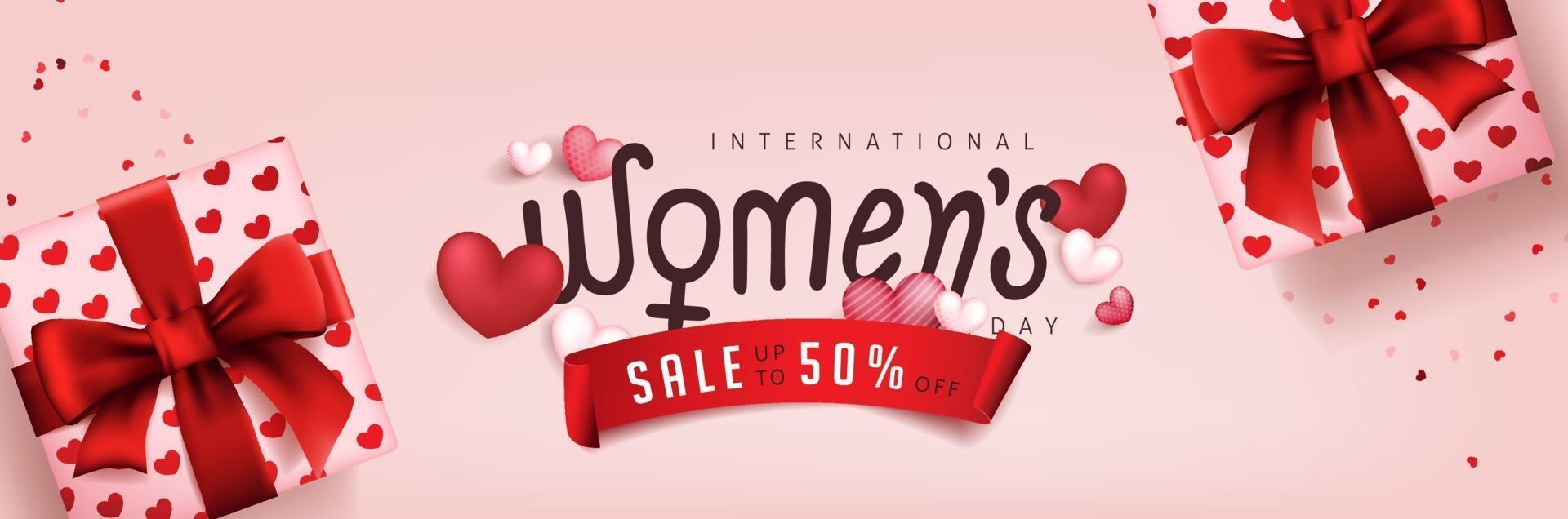 International women's Day sale banner template. vector