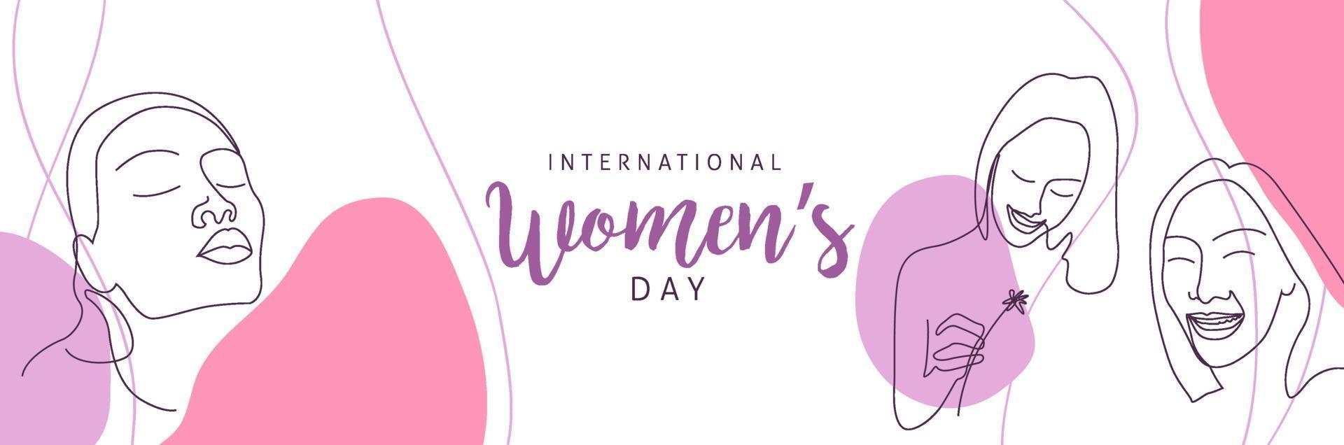 International women's Day greeting card template. vector