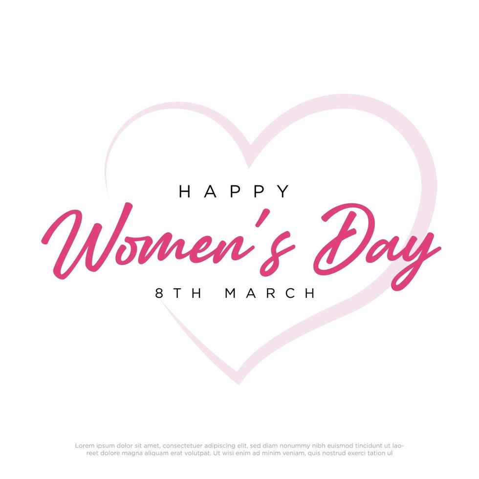 Happy Women's Day Typographical Design Elements. International women's day icon. Women's day symbol. Minimalistic design for international women's day concept. Vector illustration
