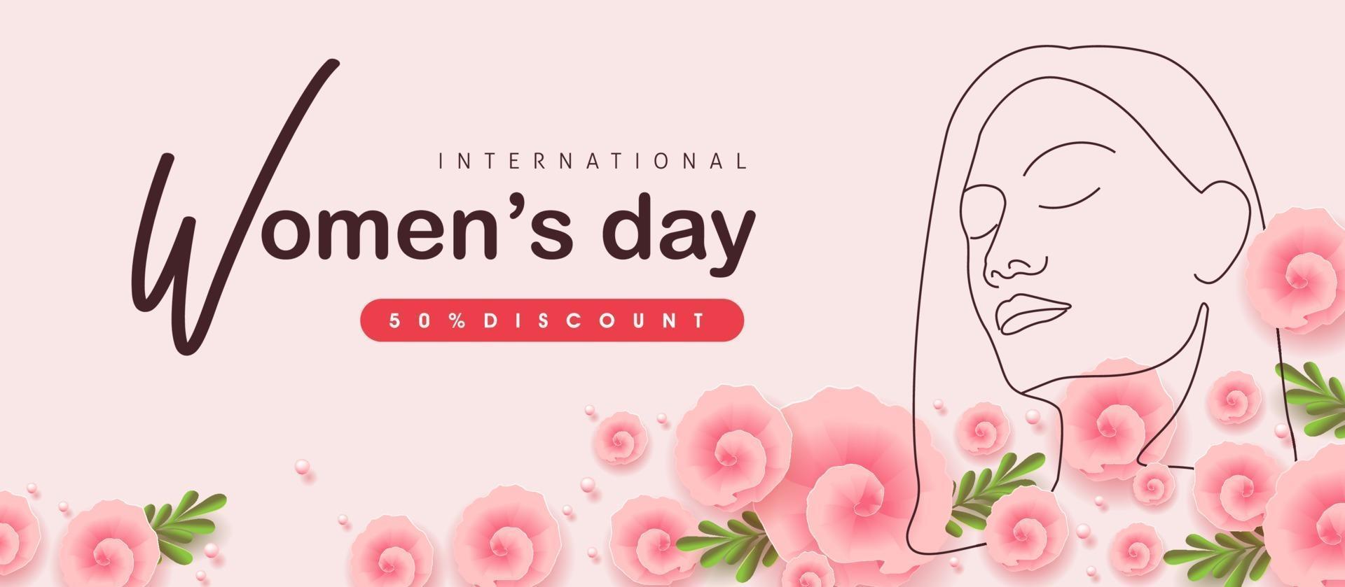 International women's Day greeting card template. vector