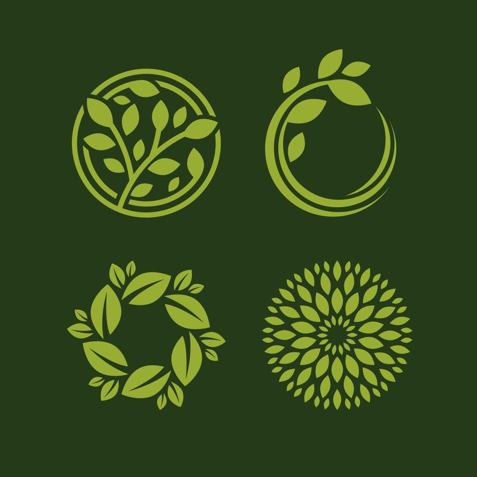 concepto de naturaleza con plantilla de vector de logotipo de hoja