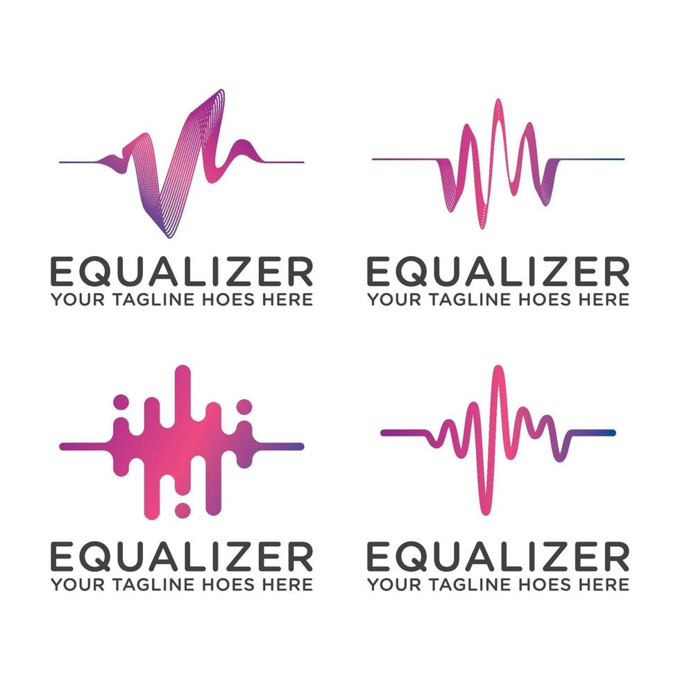 wave audio equalizer logo icon vector template
