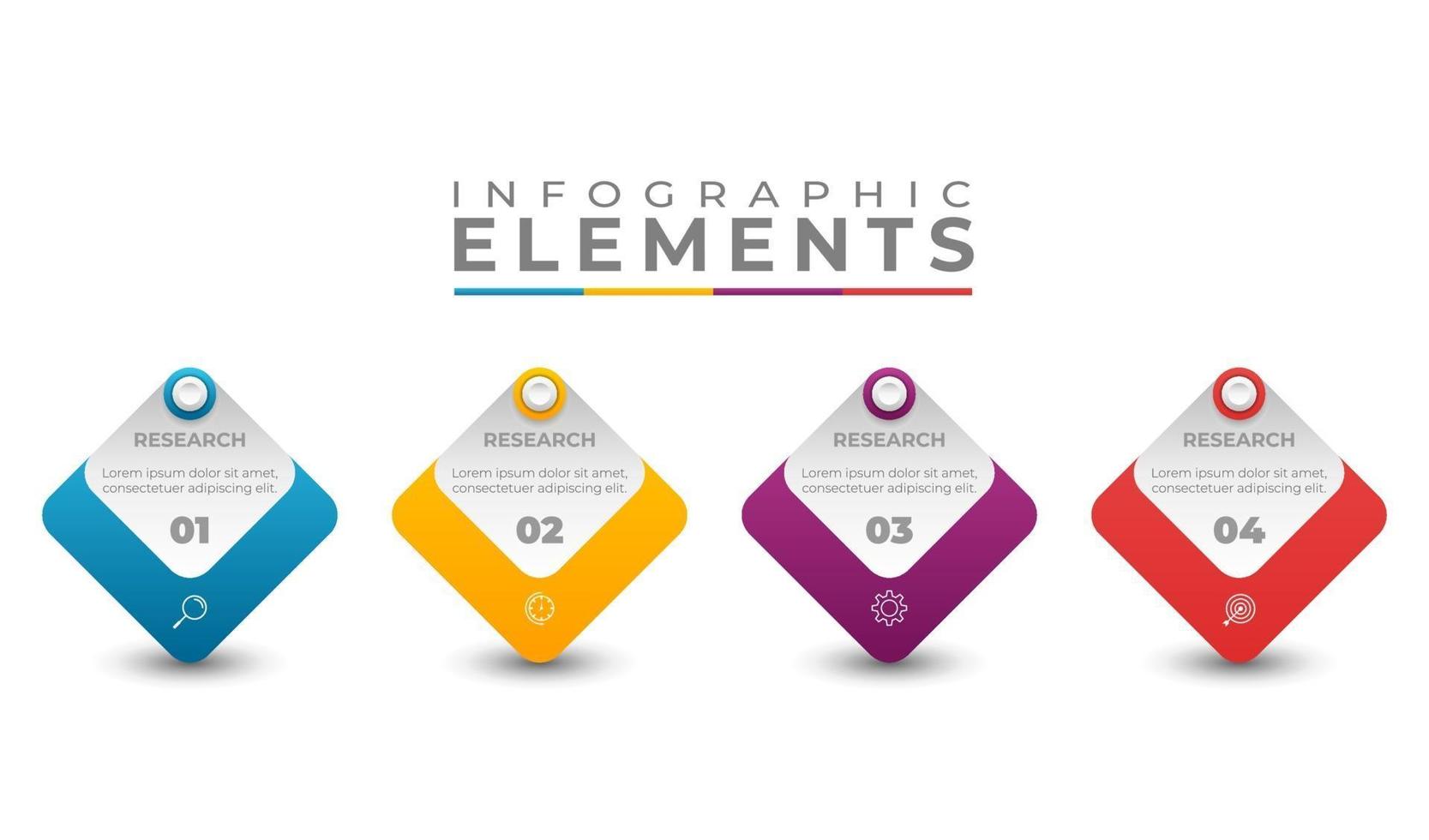 business infographic set with text colorful icons illustration vector