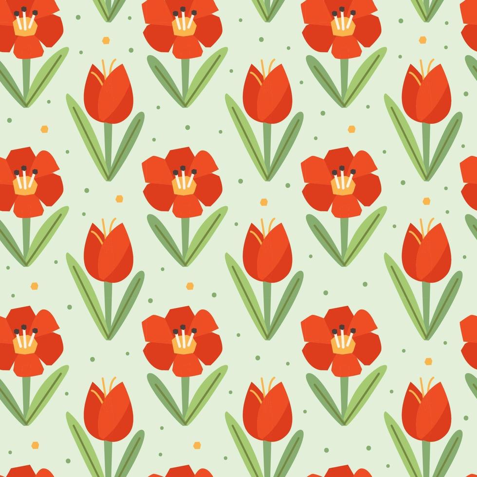 flor de amapola, tulipán, patrón natural sin fisuras, textura, fondo. primavera. floreciente. diseño de envases, papel de envolver. vector