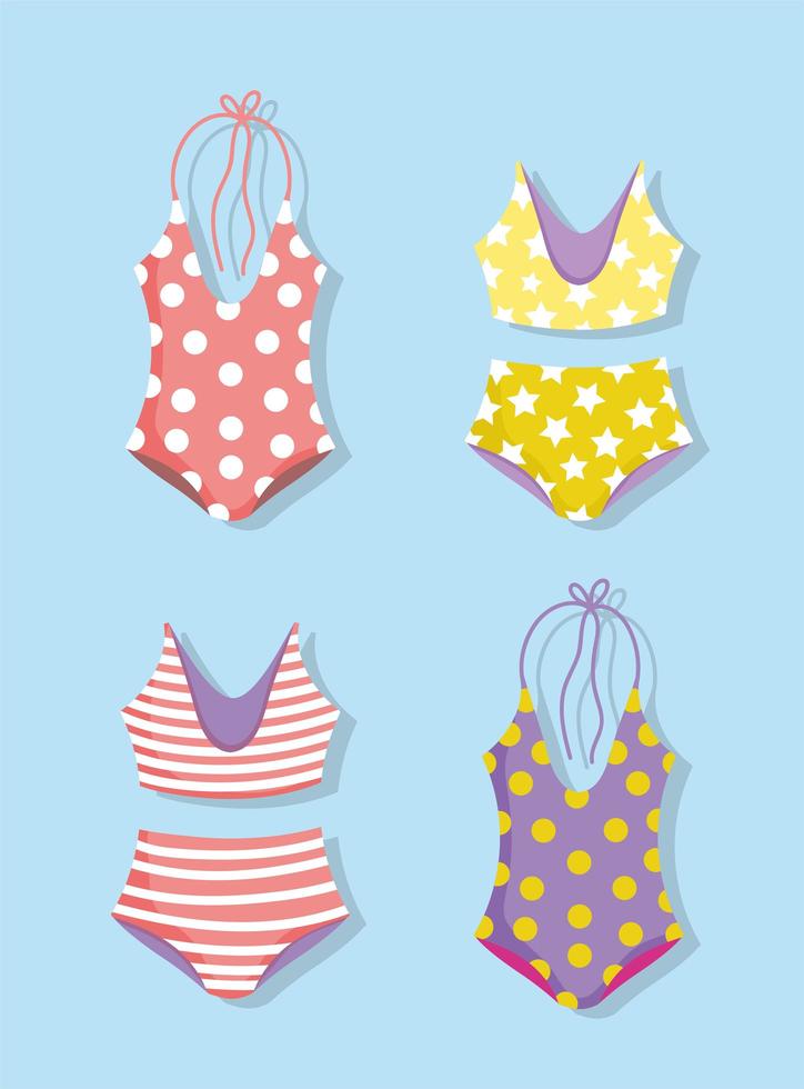 swimsuits and bikini set vector