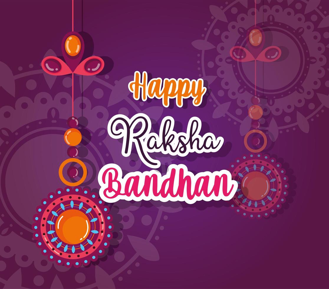 diseño de cartel feliz raksha bandhan vector