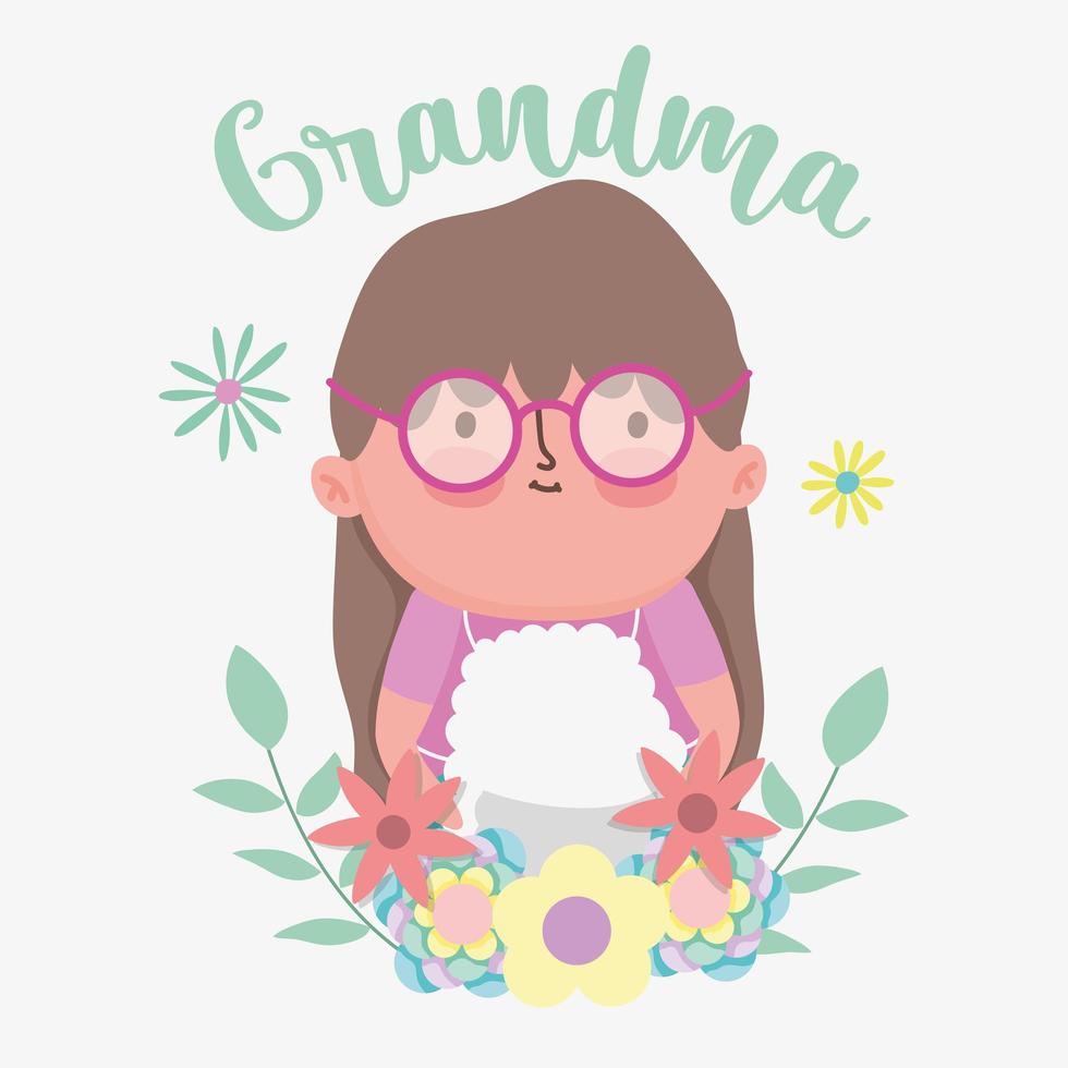 happy grandparents day cartoon design vector