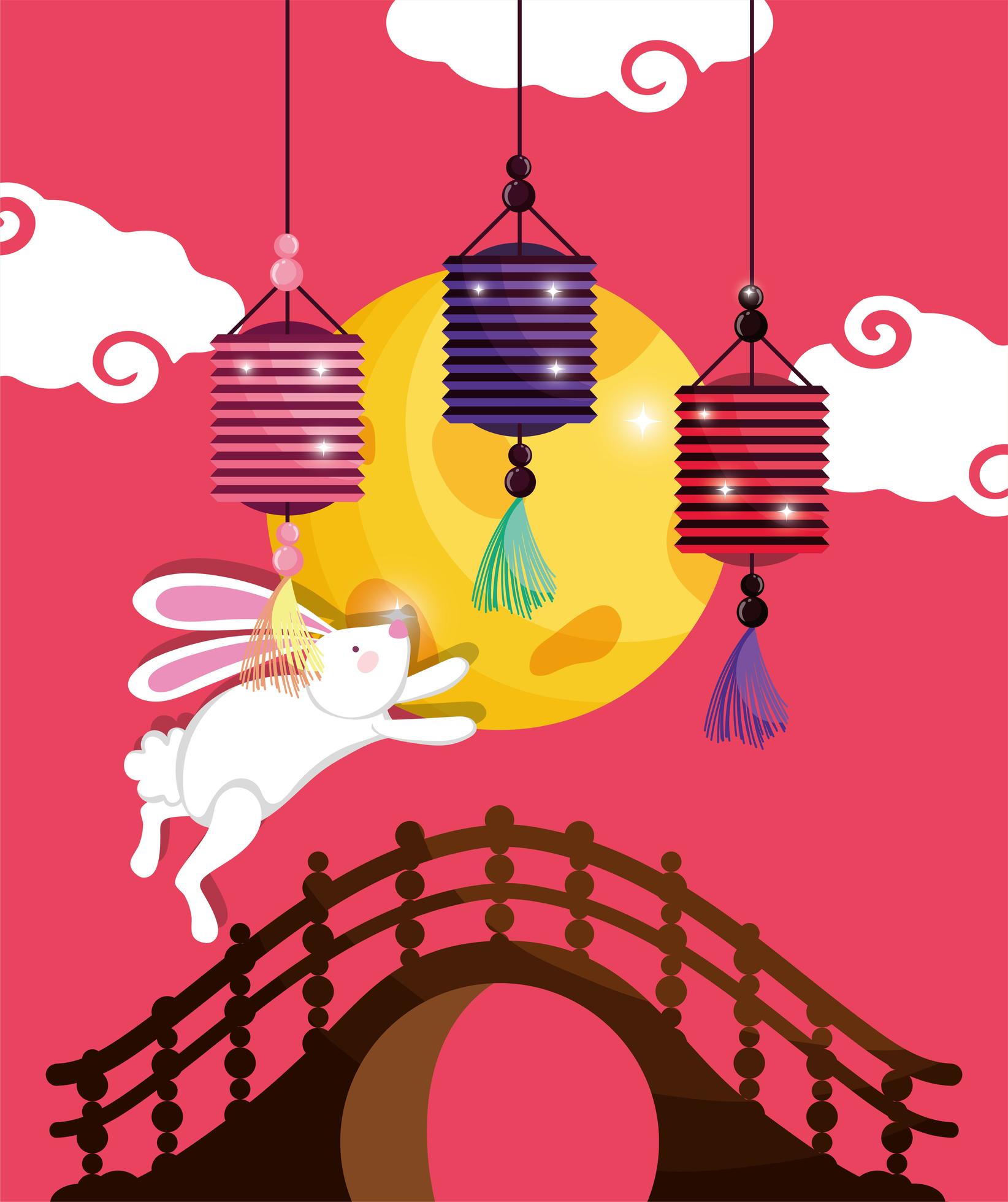 rabbit happy moon festival image 2055928 Vector Art at Vecteezy