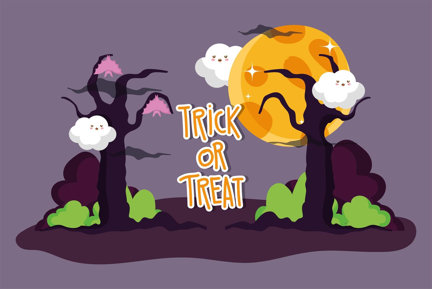 Happy halloween, trick or treat spooky image vector