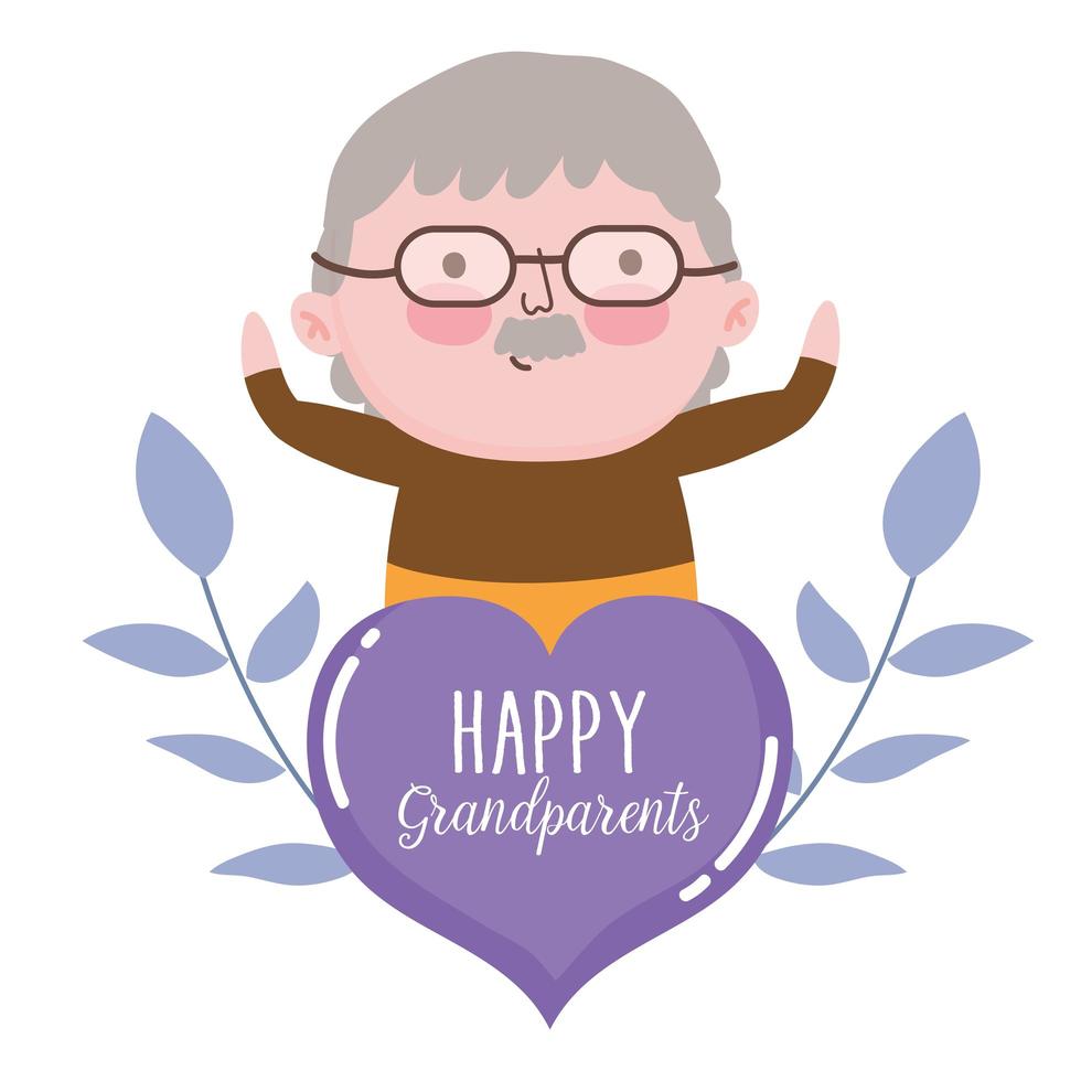 happy grandparents day cartoon design vector