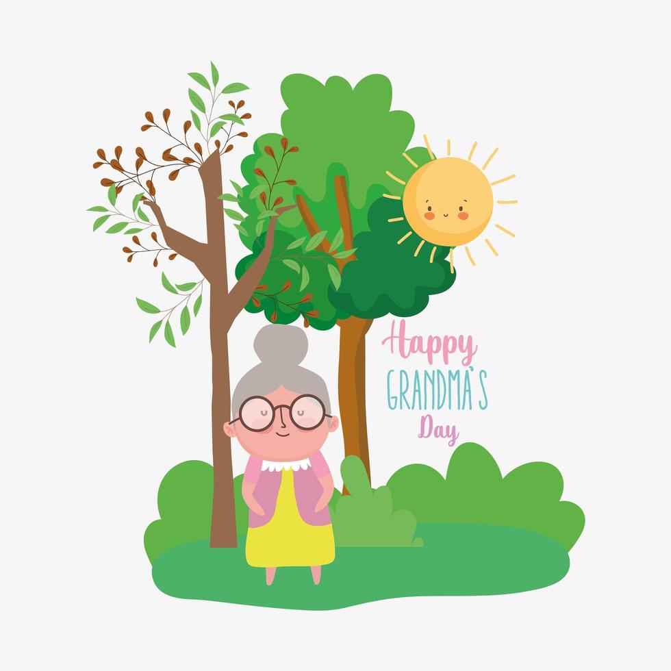 happy grandparents day cartoon design vector