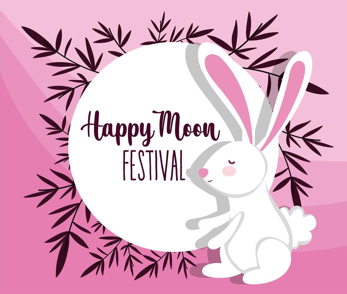 conejo feliz festival de la luna imagen vector