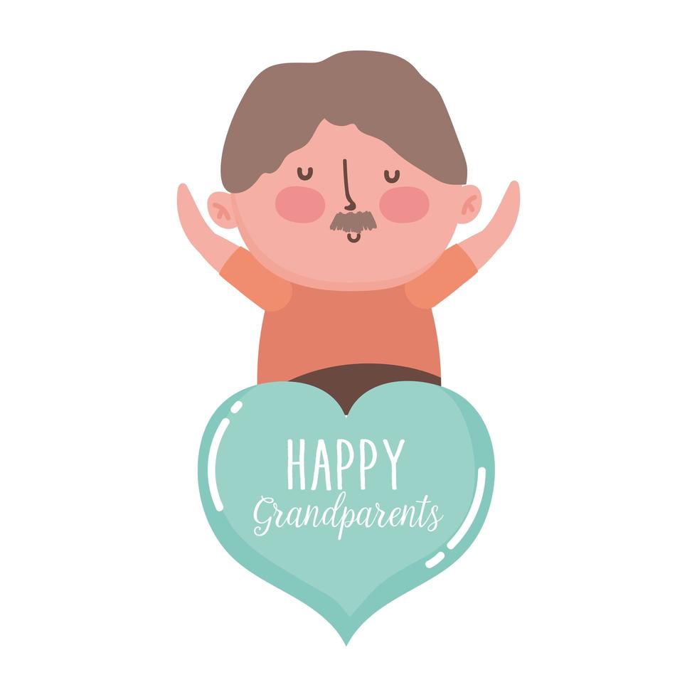 happy grandparents day cartoon design vector