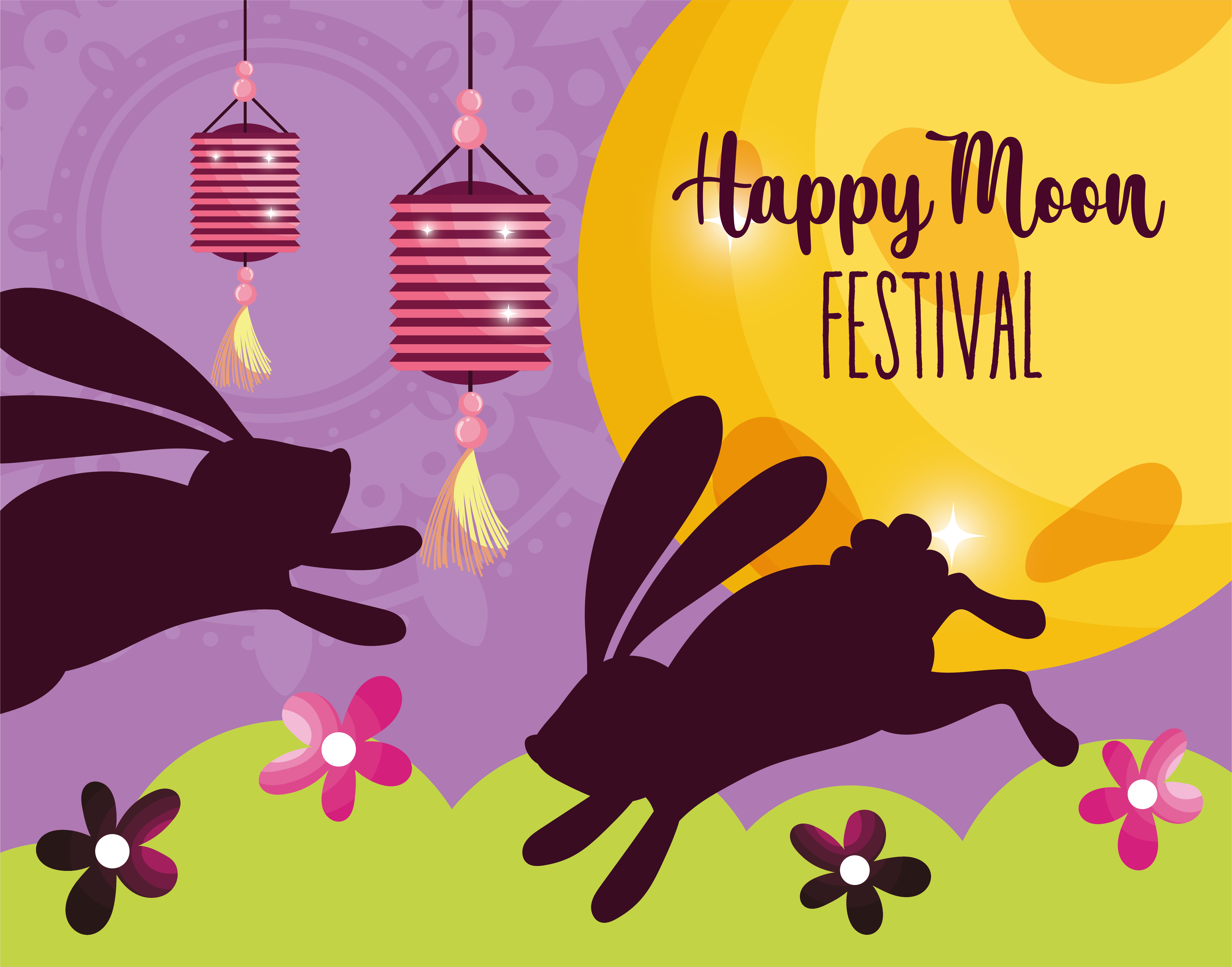 rabbit happy moon festival image 2056118 Vector Art at Vecteezy