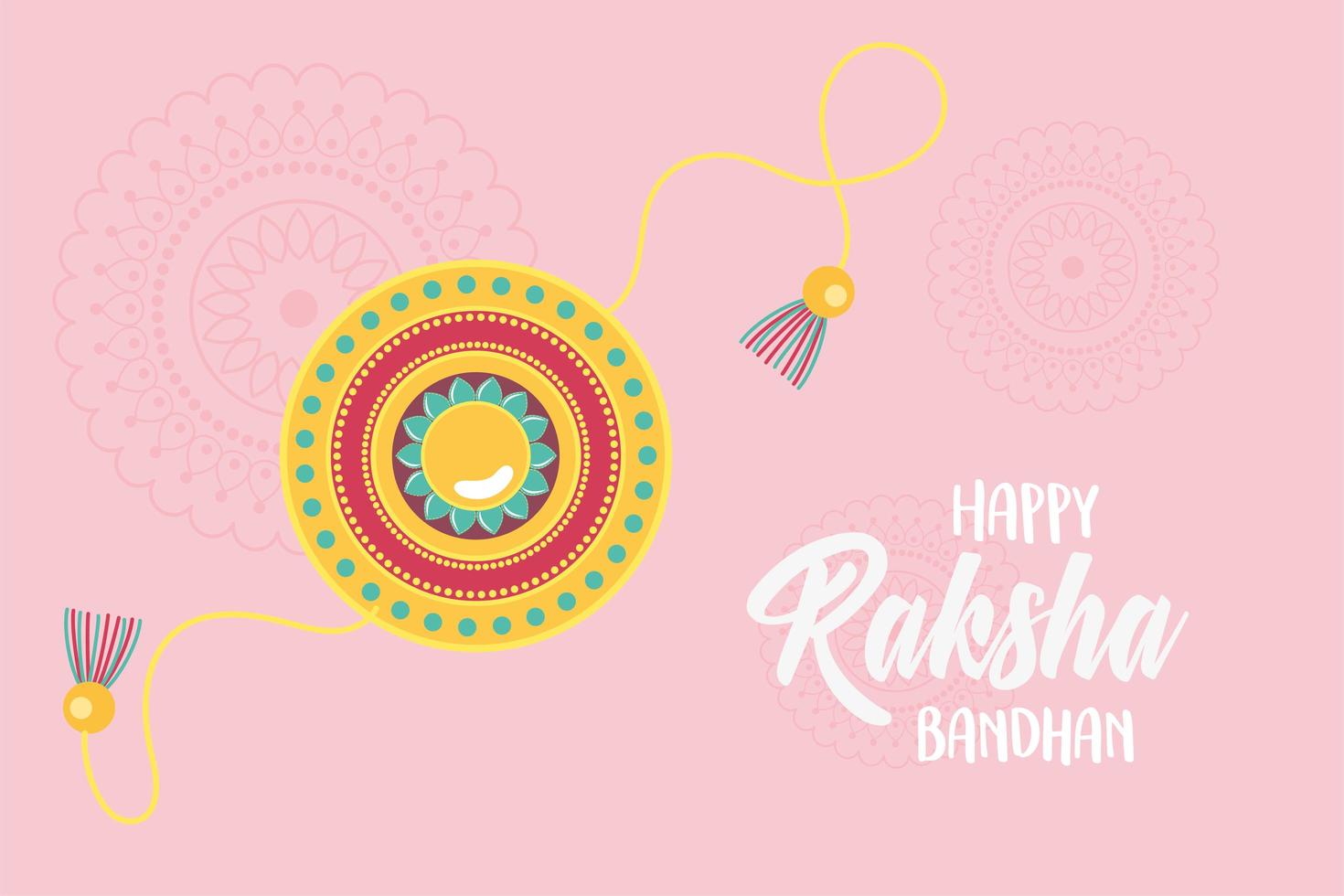 Raksha Bandhan, traditional Indian celebration with wristband vector