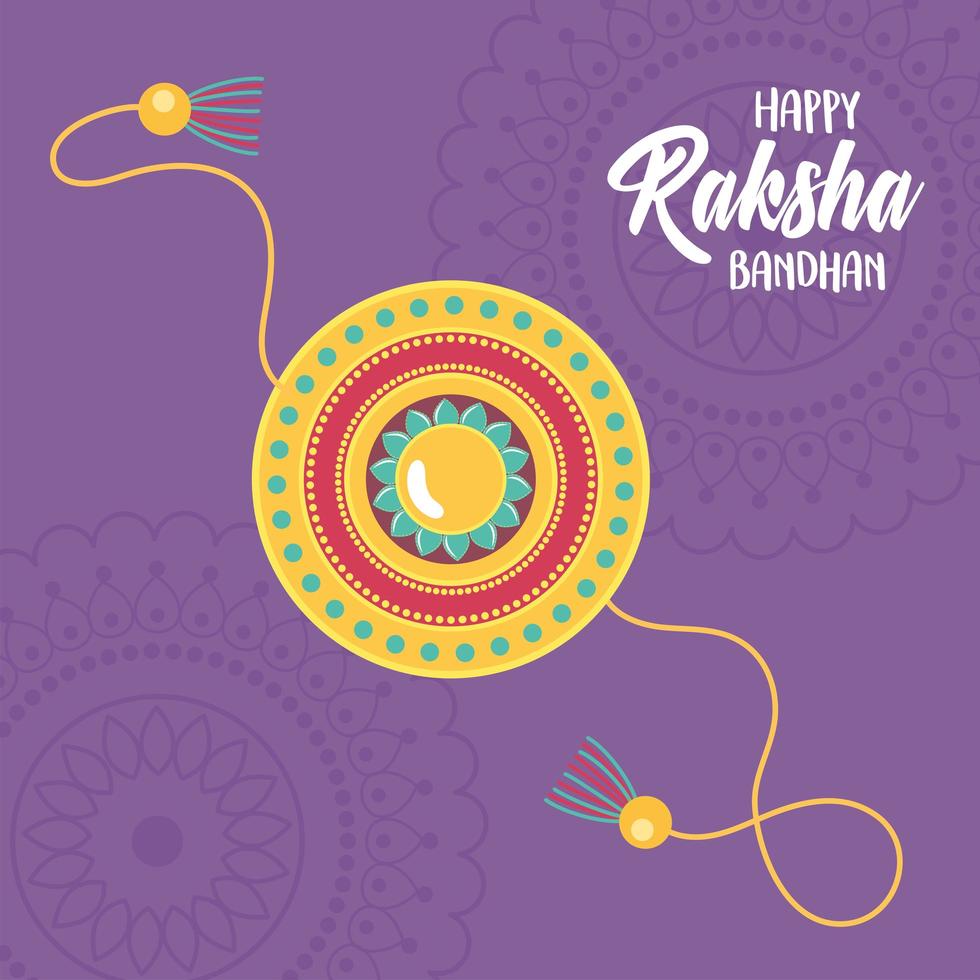 raksha bandhan, celebración tradicional india con pulsera vector