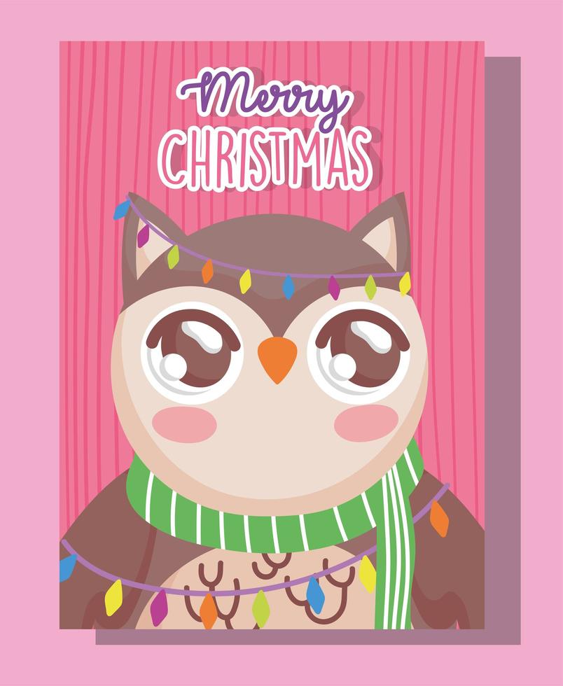 owl with scarf for Christmas celebration vector