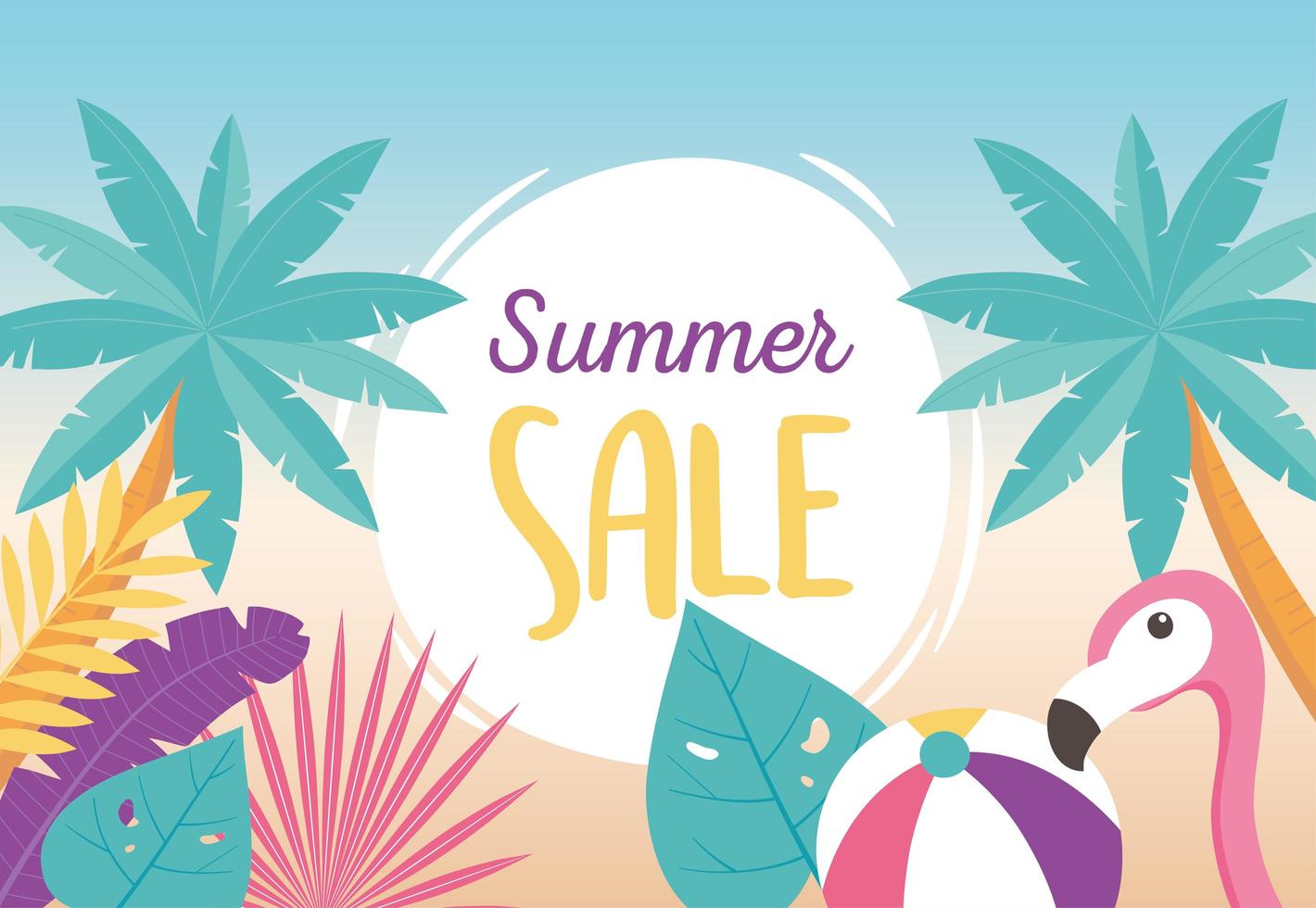 Summer sale with tropical vibes vector