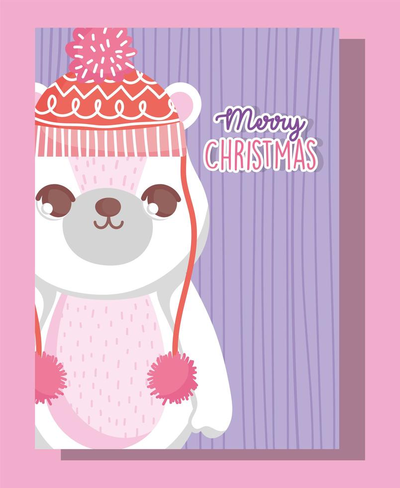 oso polar para la celebración de navidad vector