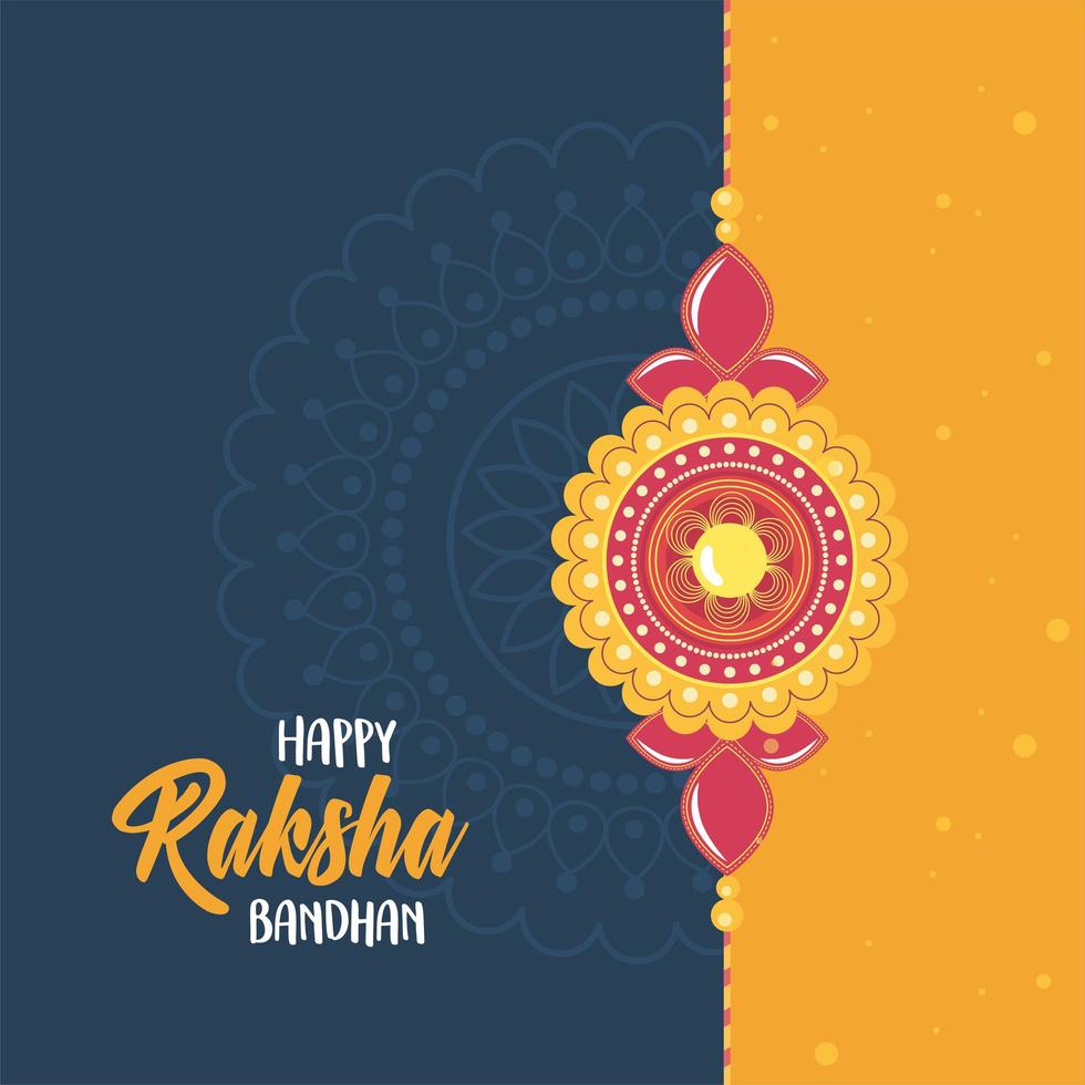 Raksha Bandhan, traditional Indian celebration with wristband vector