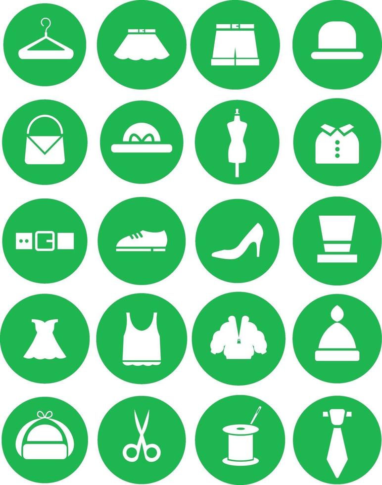 Clothing sewn by hand, illustration, vector on white background icon set