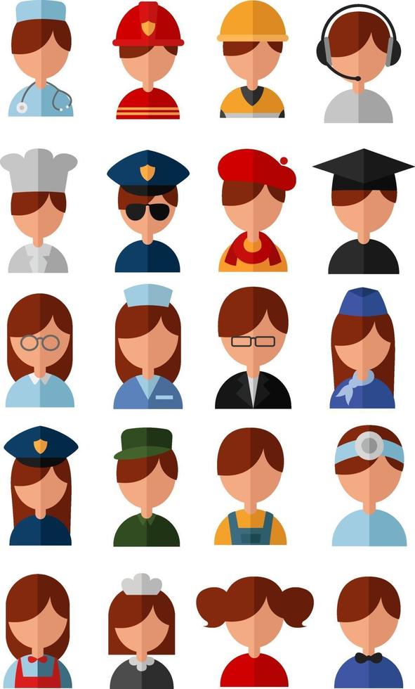 Different professions icon set vector