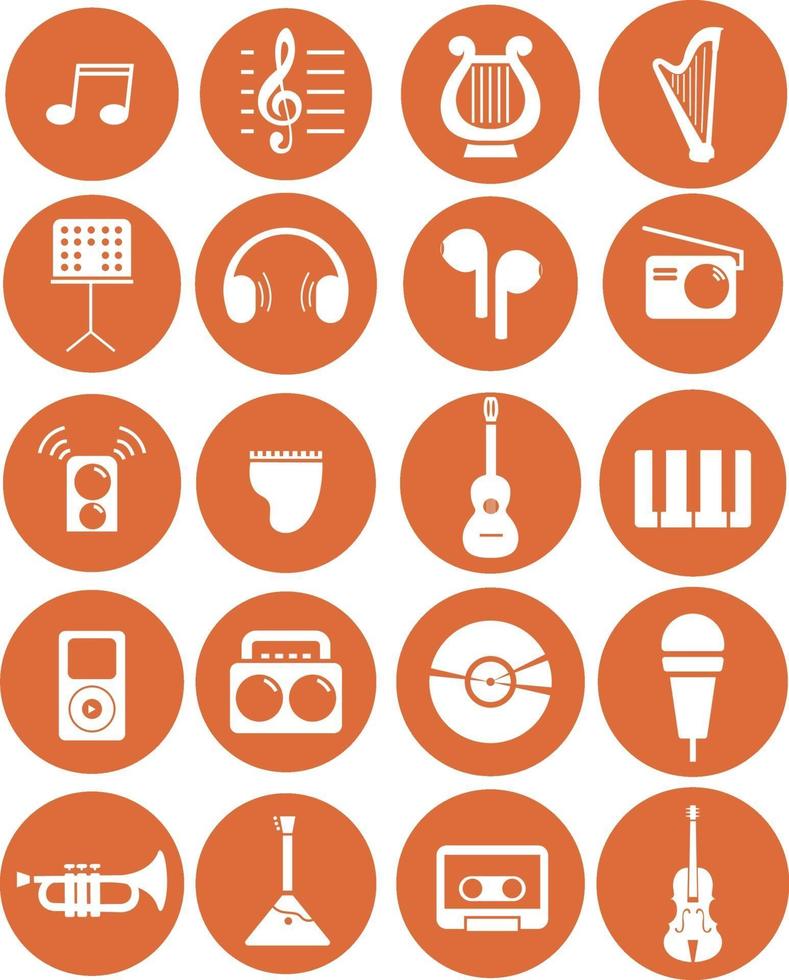 Music enthusiast icon set vector