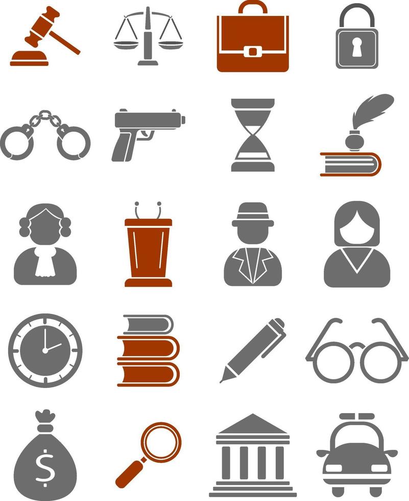 Law and order icon set vector