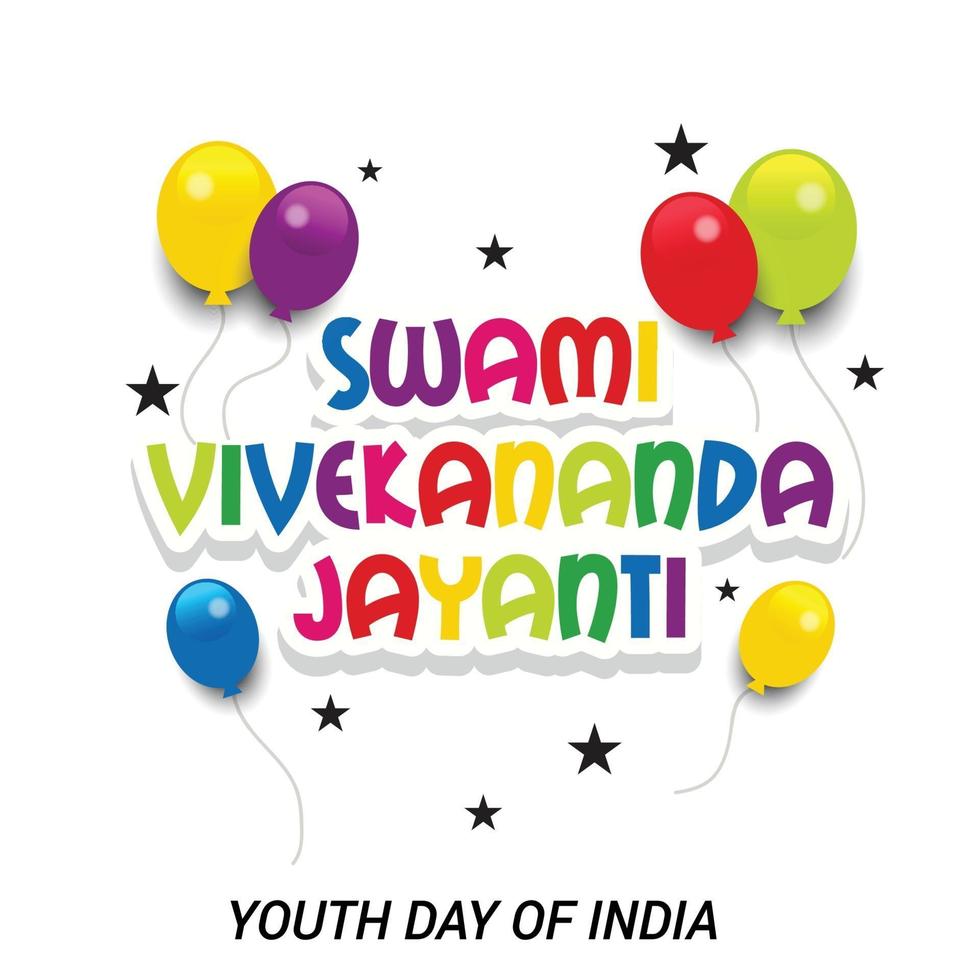 Vector illustration of Swami Vivekananda Jayanti, National Youth Day.