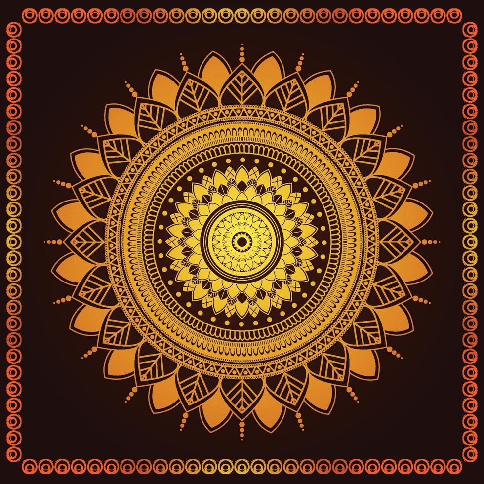 Fondo de mandala de lujo con decoración dorada. vector