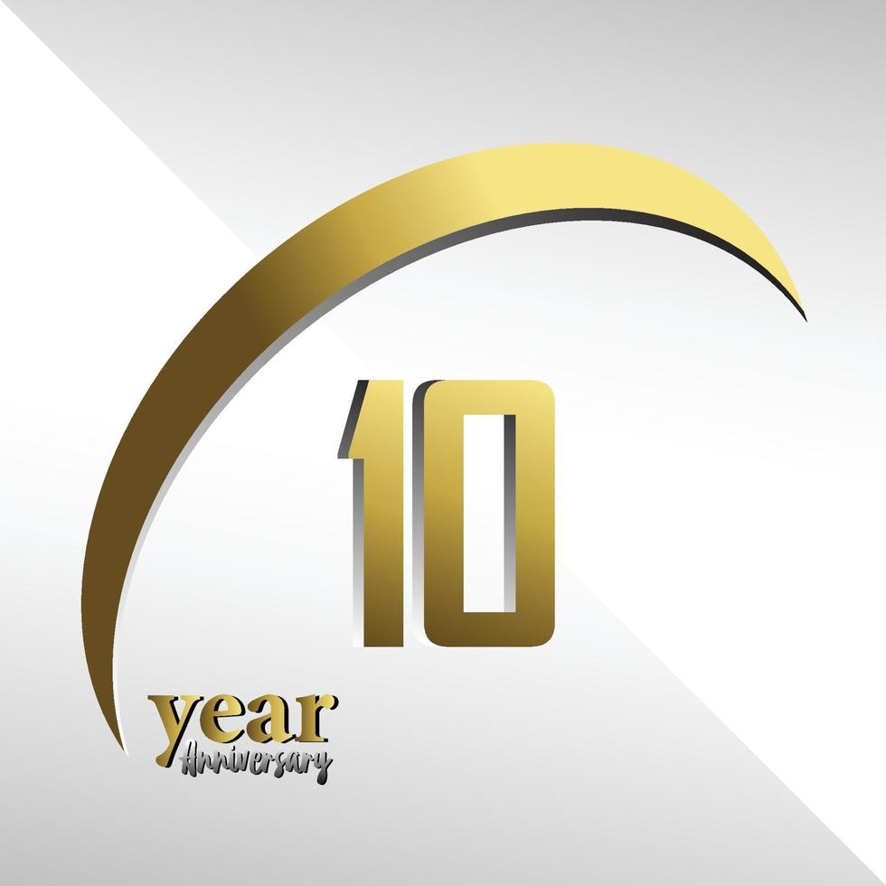 Year Anniversary Logo Vector Template Design Illustration gold and white