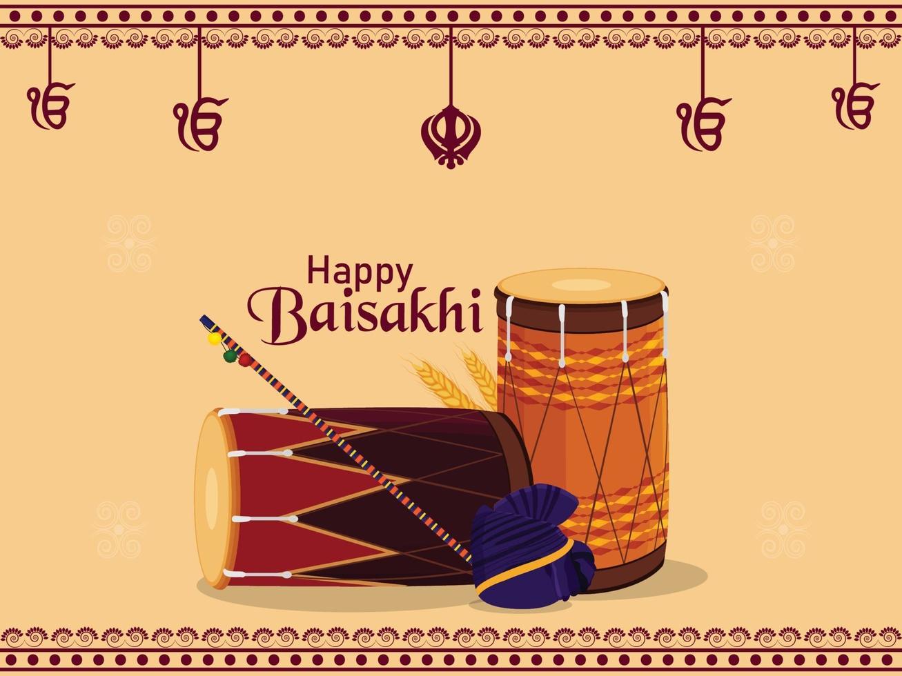 Happy vaisakhi celebration background vector