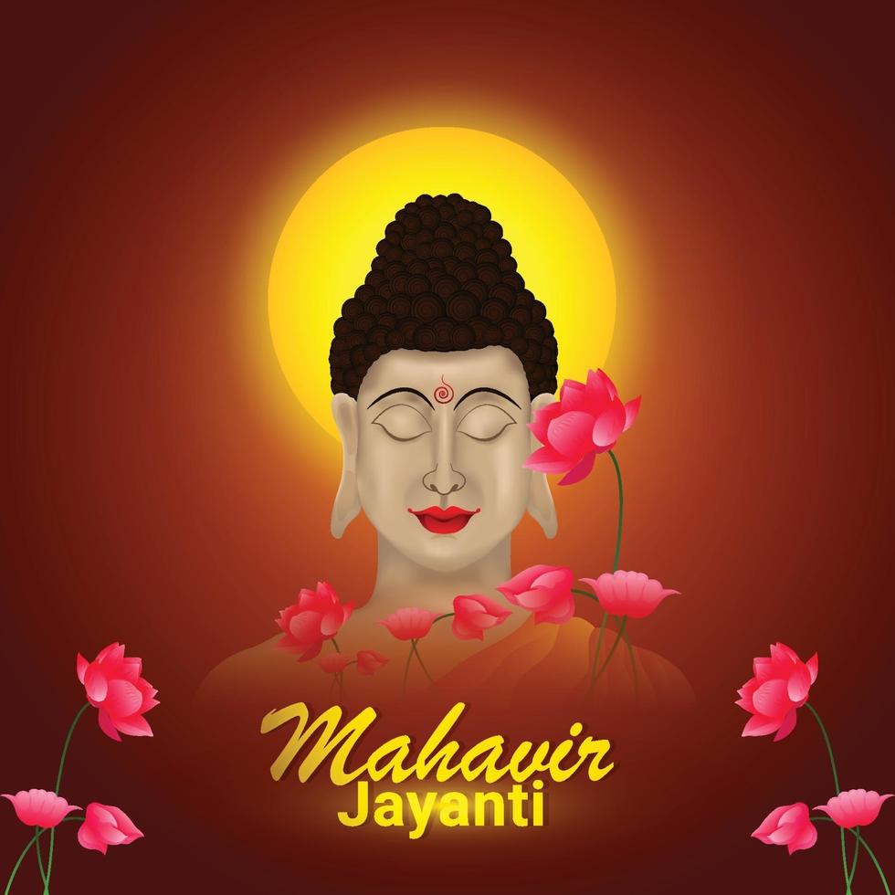 Creative illustration of Buddha for mahavir jayanti vector