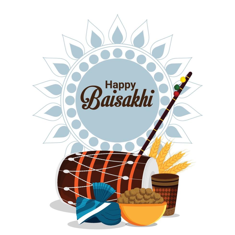 Happy baisakhi celebratiion background vector
