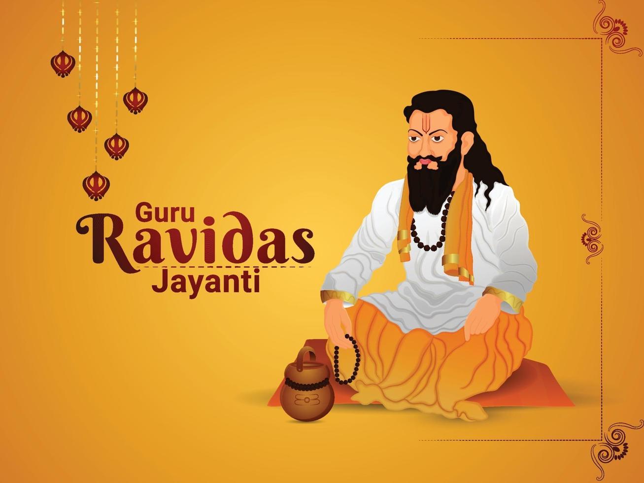 ilustración vectorial de guru ravidas jayanti vector