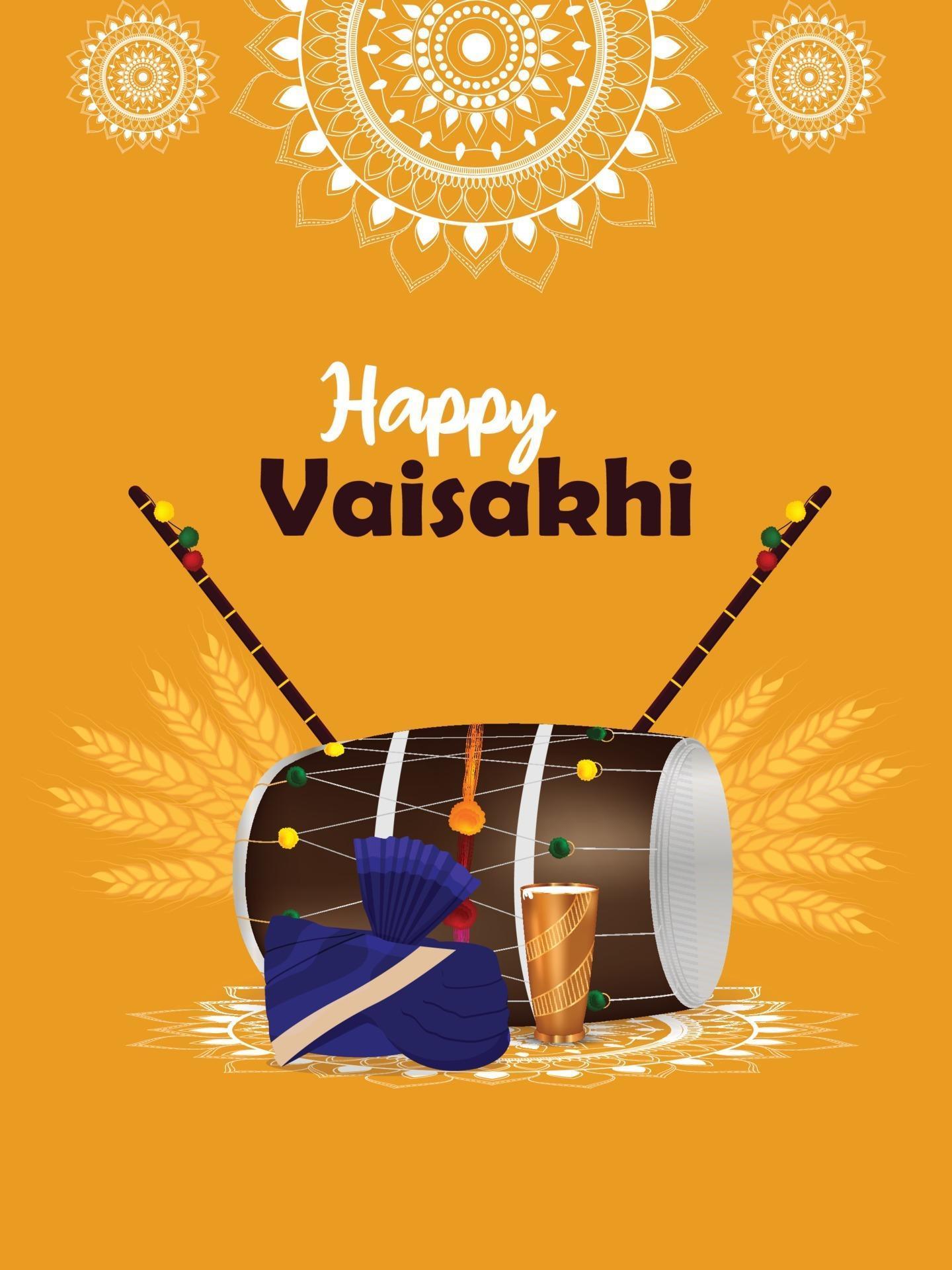 Vaisakhi indian sikh festival celebration poster 2056611 Vector Art at