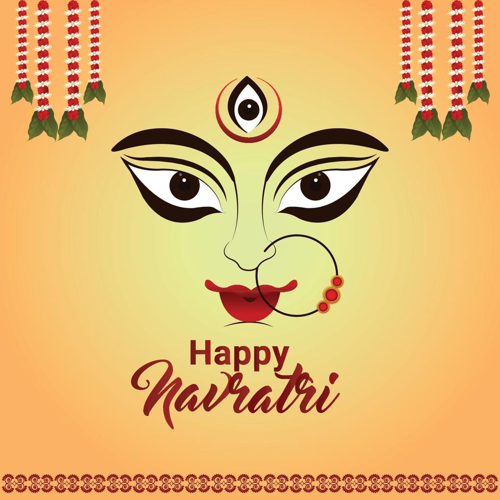 shubh navratri con la diosa durga ilustración vector