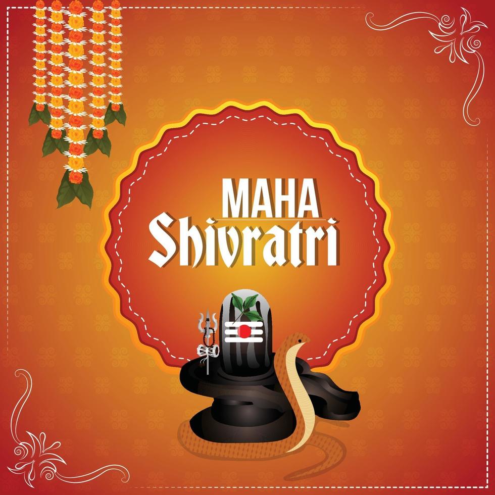 Maha shivratri greeting card vector