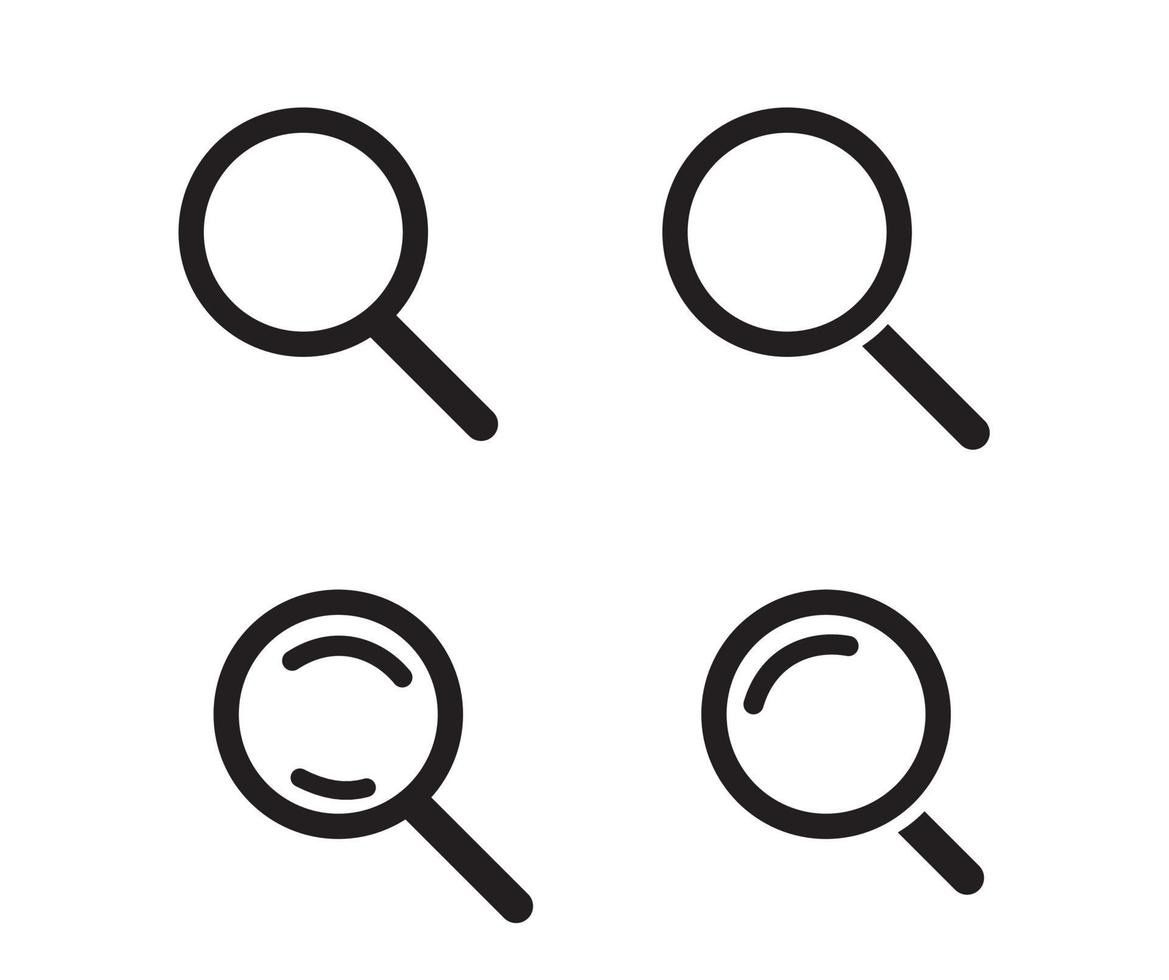 Magnifying glass icons vector