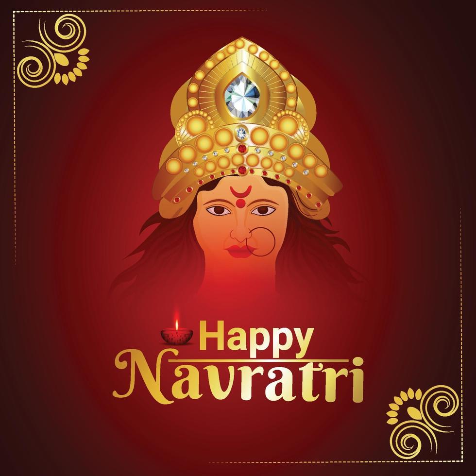 shubh navratri con la diosa durga ilustración vector