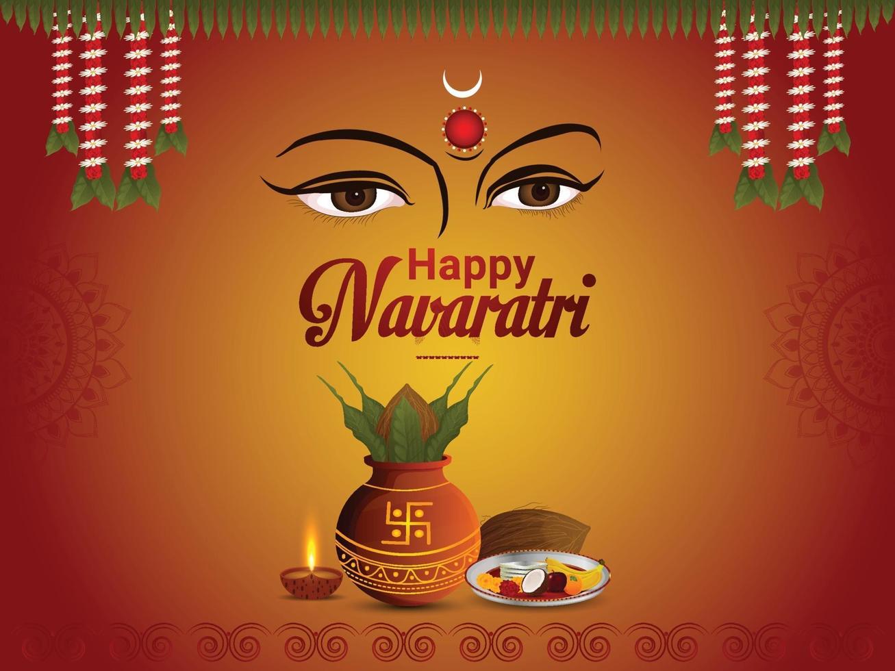 Traditiona navratri celebration background vector