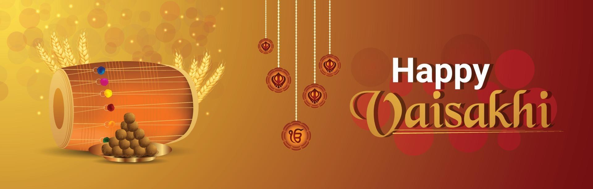 Happy vaisakhi greeting card or banner 2056706 Vector Art at Vecteezy