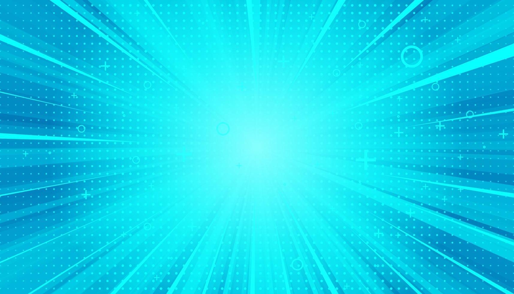 Blue sanny rays background. Sparkling magical dust particles. Vector illustration.