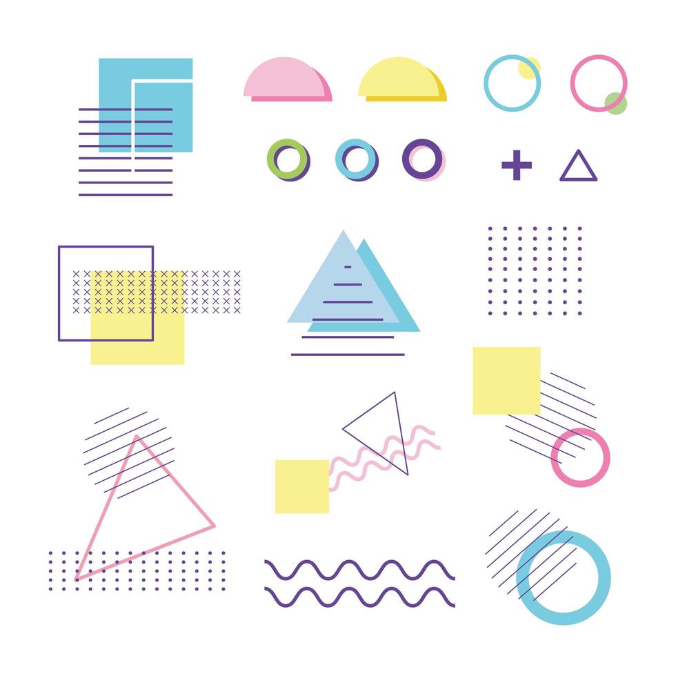 Contemporary abstract icon set vector