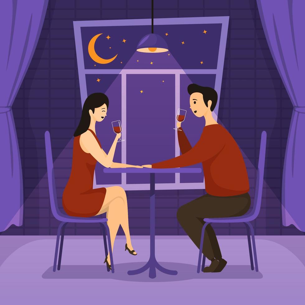 Valentine's Dinner in A Romantic Setting vector