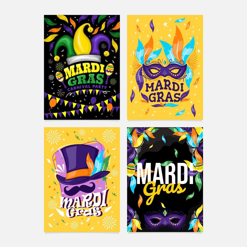 tarjeta de desfile de mardi gras vector