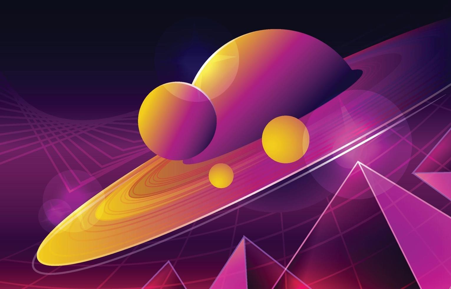 Planet Retro Futuristic Background vector