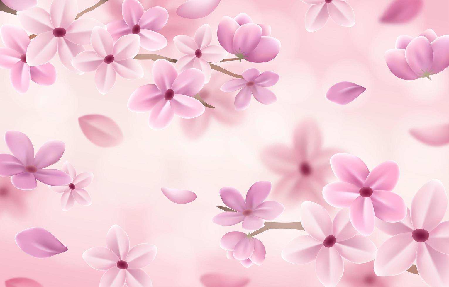 fondo de primavera con flores realistas vector