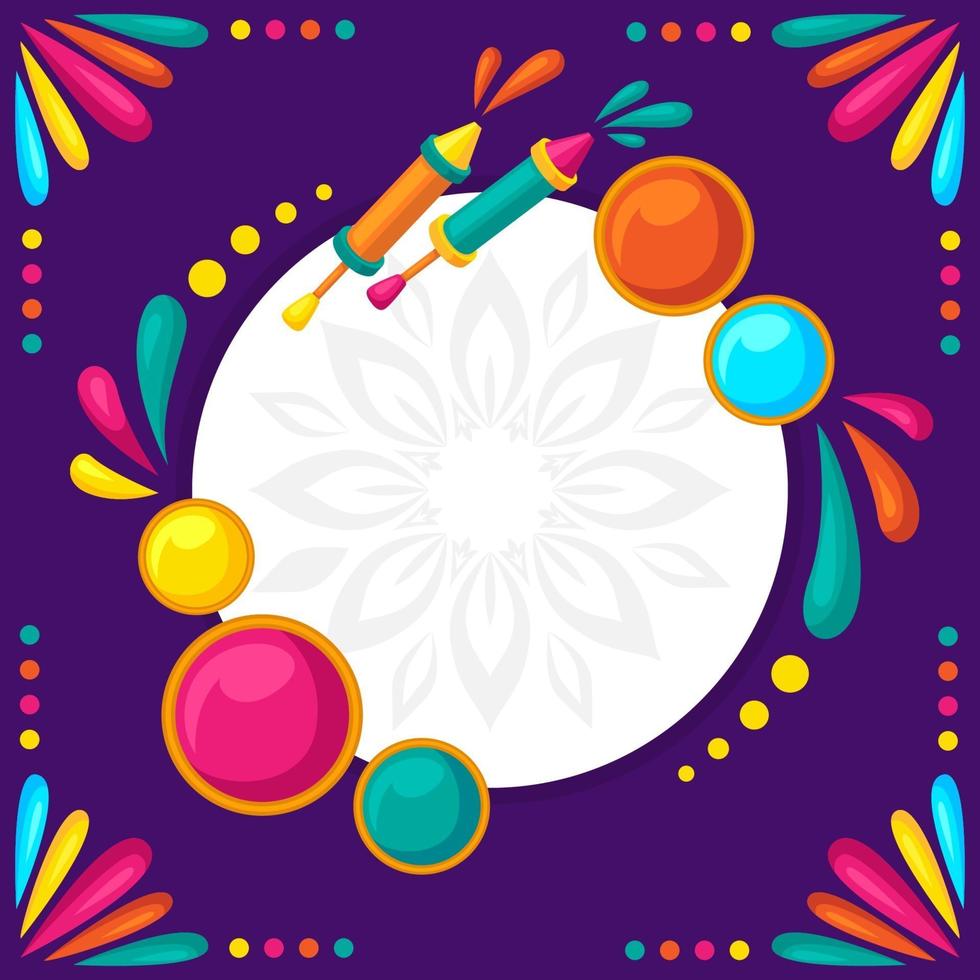 Colorful Holi Background in Flat Design vector